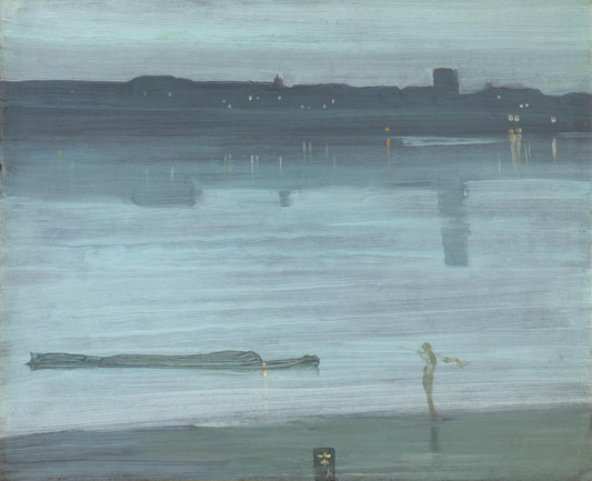 Nocturne: Blue and Silver - Chelsea by James McNeill Whistler, vintage art, modern poster print