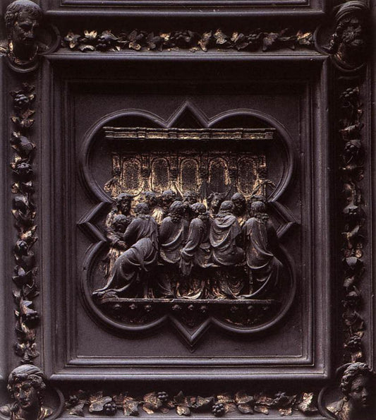 Northern Doors ~ The Last Supper, vintage artwork by Lorenzo Ghiberti, A3 (16x12") Poster Print