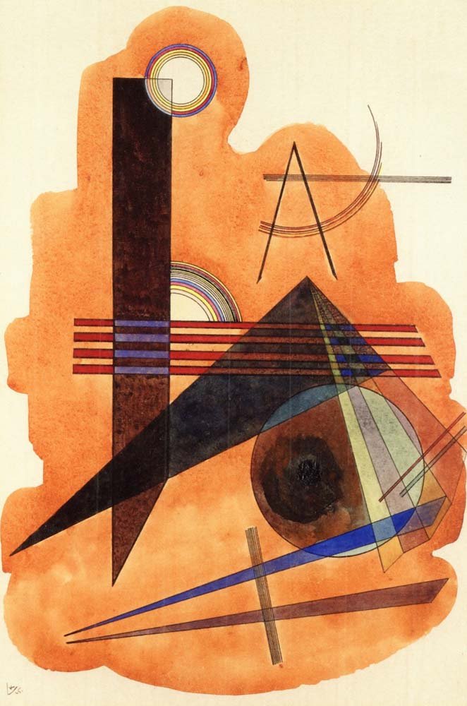Obstinate Brown - Wassily Kandinsky -1925 by Wassily Kandinsky, 23x16"( A2 size ) Poster Print