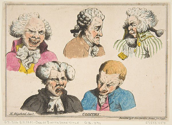 Oddities January 1792-Thomas Rowlandson,After Henry Wigstead , vintage art, A3 (16x12") Poster Print