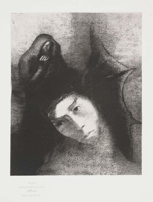 Odilon Redon - A Quel est le but, Le Diable  pas de but! vintage art, A3 (16x12")  Poster Print 