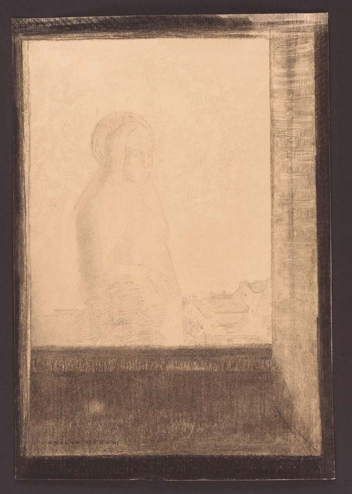 Odilon Redon - Apparition in the Window, vintage art, A3 (16x12")  Poster Print 