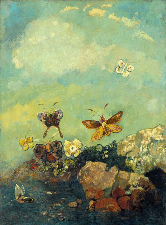 Odilon Redon - Butterflies, vintage art, modern poster print