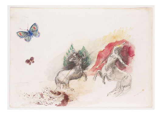 Odilon Redon - Fight of the Centaurs, 16x12" (A3) Poster Print