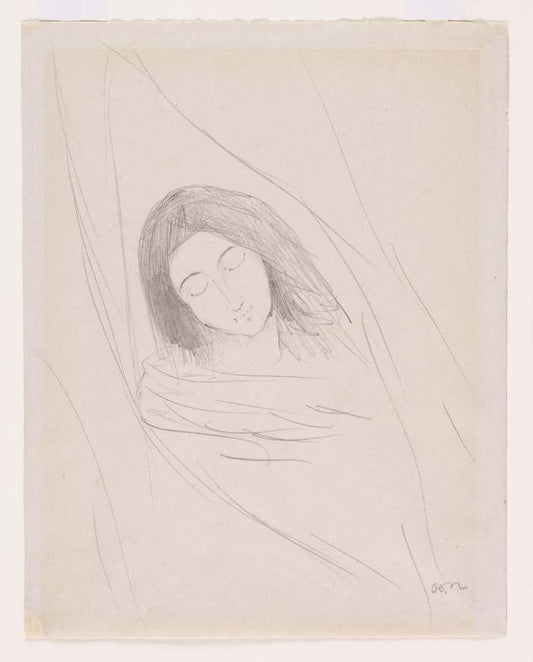 Odilon Redon - Head of a Young Girl, vintage art, A3 (16x12")  Poster Print 