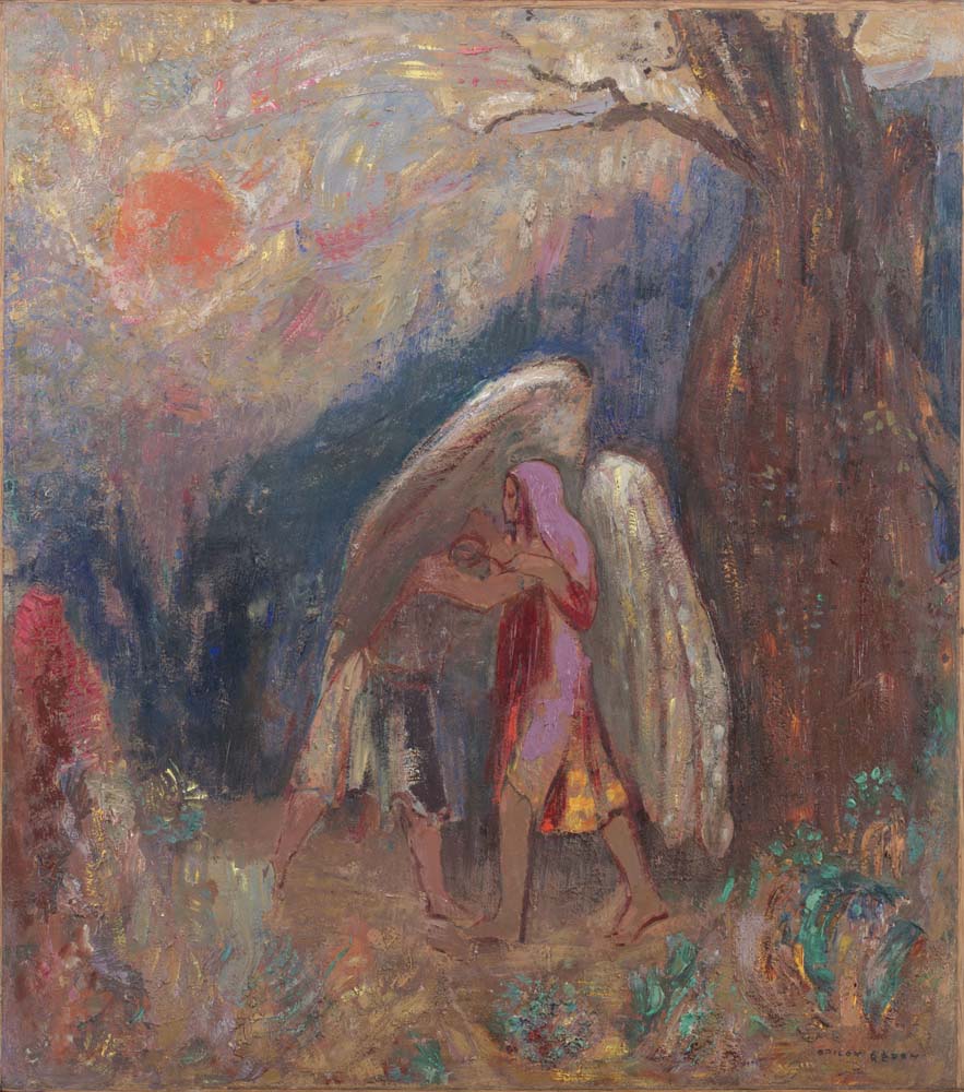Odilon Redon - Jacob and the Angel, vintage art, modern poster print