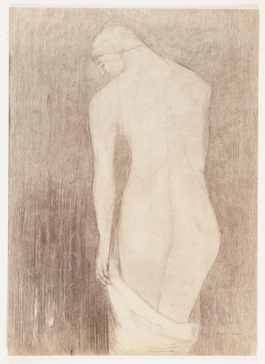 Odilon Redon - Nude Woman Seen from Behind, vintage art, modern poster print