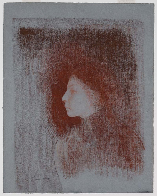 Odilon Redon - Portrait of a Youth from Left, vintage art, A3 (16x12")  Poster Print 