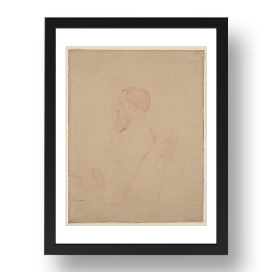 Odilon Redon: Portrait of Arthur Fontaine, modernist artwork, A3 Size Reproduction Poster Print in 17x13" Black Frame