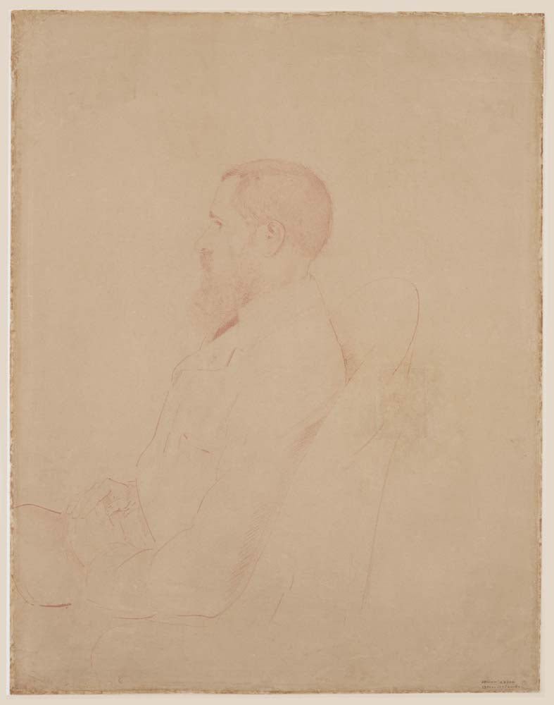 Odilon Redon - Portrait of Arthur Fontaine, vintage art, A3 (16x12")  Poster Print 