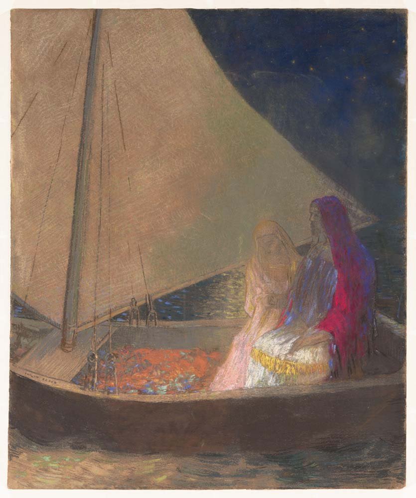 Odilon Redon - The Barque, vintage art, A3 (16x12")  Poster Print 