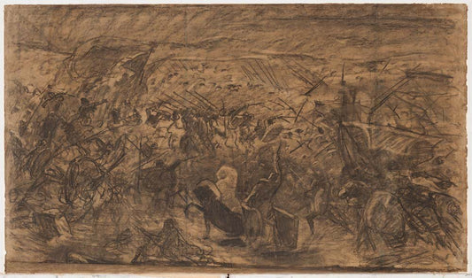 Odilon Redon - The Battle, vintage art, modern poster print