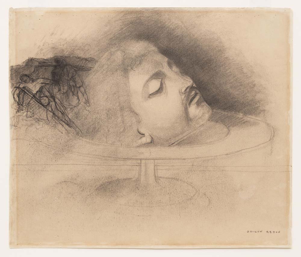 Odilon Redon - The Head of Saint John the Baptist, vintage art, A3 (16x12")  Poster Print 