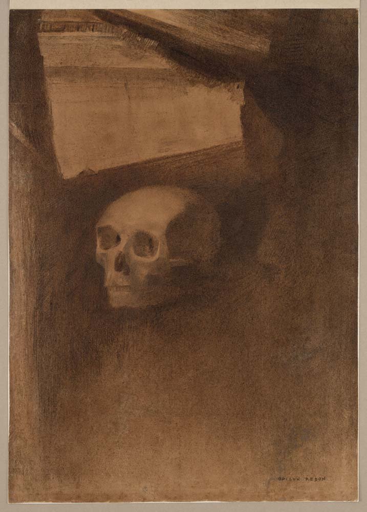 Odilon Redon - Through the Crack a Death's-Head Was Projected vintage art, A3 (16x12")  Poster Print 