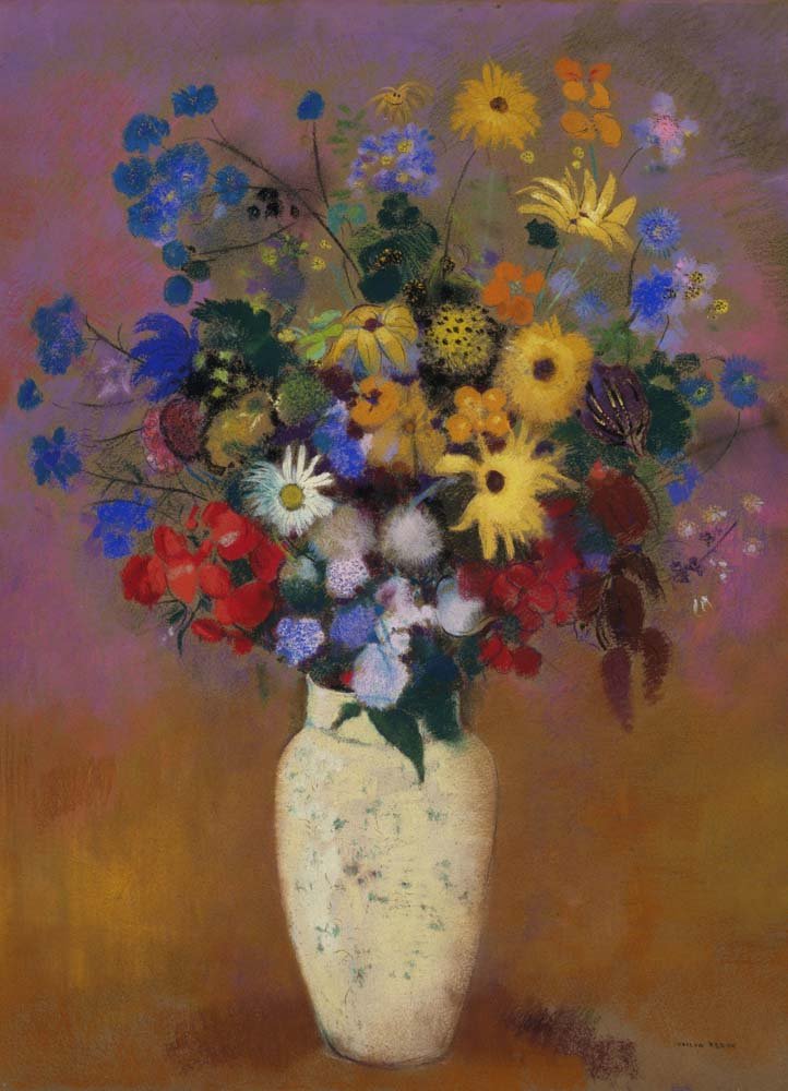 Odilon Redon - Vase of Flowers, vintage art, A3 (16x12")  Poster Print 
