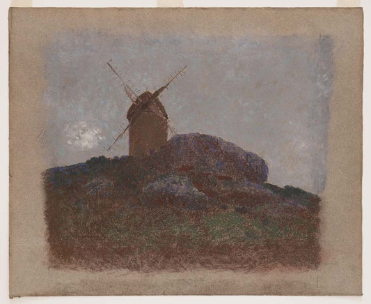 Odilon Redon - Windmill, vintage art, A3 (16x12")  Poster Print 