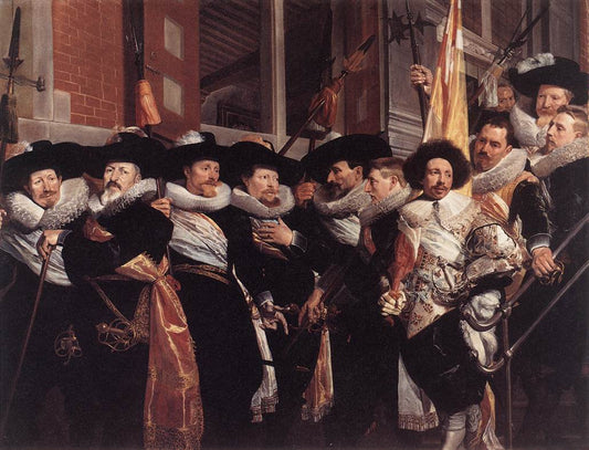 Officers of the Civic Guard of St Adrian, vintage artwork by Hendrick Pot, 12x8" (A4) Poster