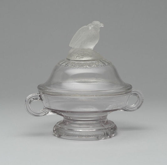 Old Abe/Frosted Eagle covered footed dish by  Attributed to Crystal Glass Company,23x16"( A2 size ) Poster Print