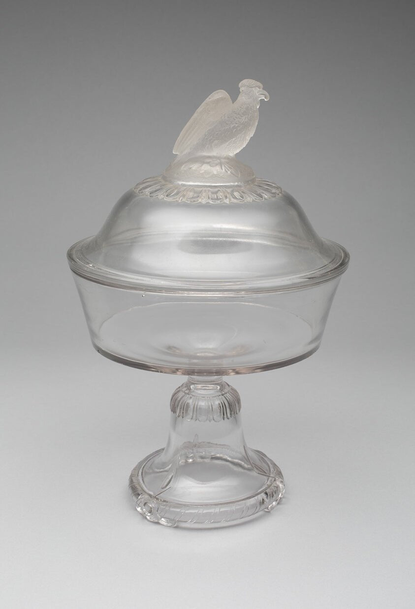 Old Abe/Frosted Eagle pattern compote by  Attributed to the Crystal Glass Company,23x16"( A2 size ) Poster Print