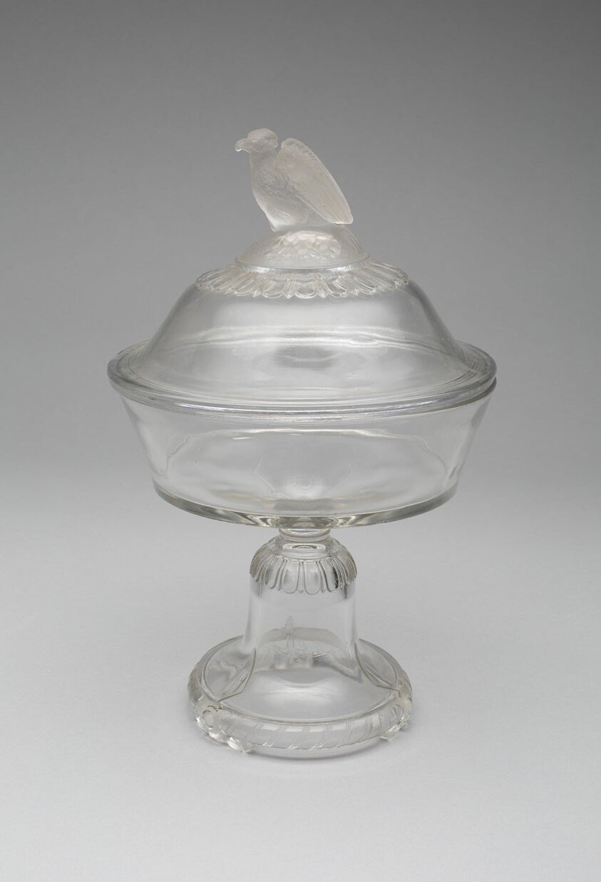 Old Abe/Frosted Eagle pattern covered compote on pedestal by  Attributed to Crystal Glass Company,23x16"( A2 size ) Poster Print