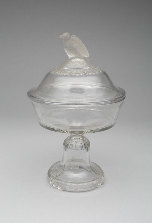 Old Abe/Frosted Eagle pattern covered compote on pedestal by  Attributed to Crystal Glass Company,23x16"( A2 size ) Poster Print