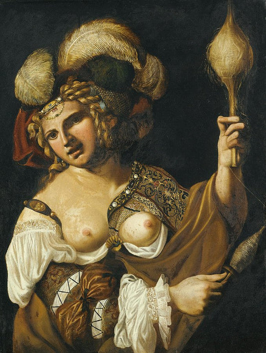 Omphale, vintage artwork by Angelo Caroselli, 12x8" (A4) Poster