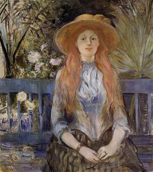 On a Bench - 1889 - by Berthe Morisot, vintage art, modern poster print