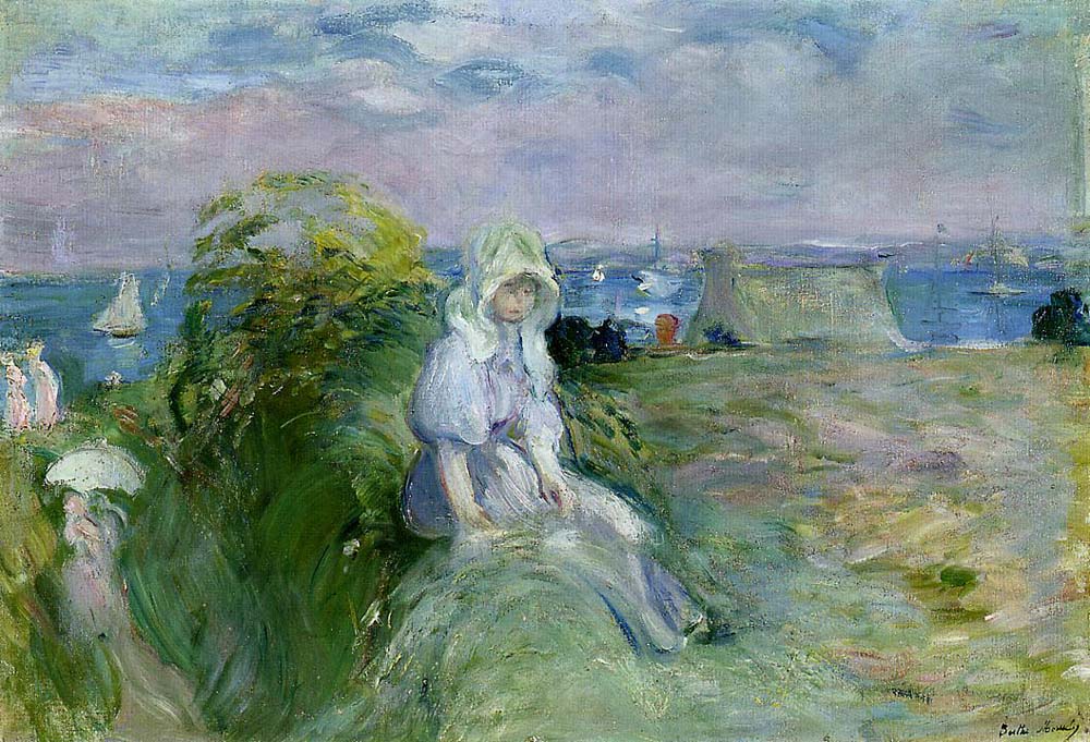 On the Cliff at Portrieux - 1894 - by Berthe Morisot, vintage art, modern poster print