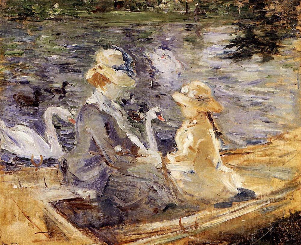 On the Lake in the Bois de Boulogne - 1884 - by Berthe Morisot, vintage art, modern poster print