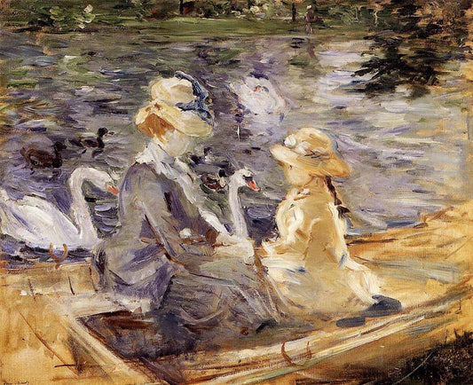 On the Lake in the Bois de Boulogne - 1884 - by Berthe Morisot, vintage art, modern poster print