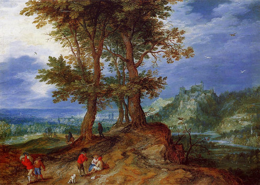 On the Road to Market, vintage artwork by Jan Brueghel the Elder, A3 (16x12") Poster Print