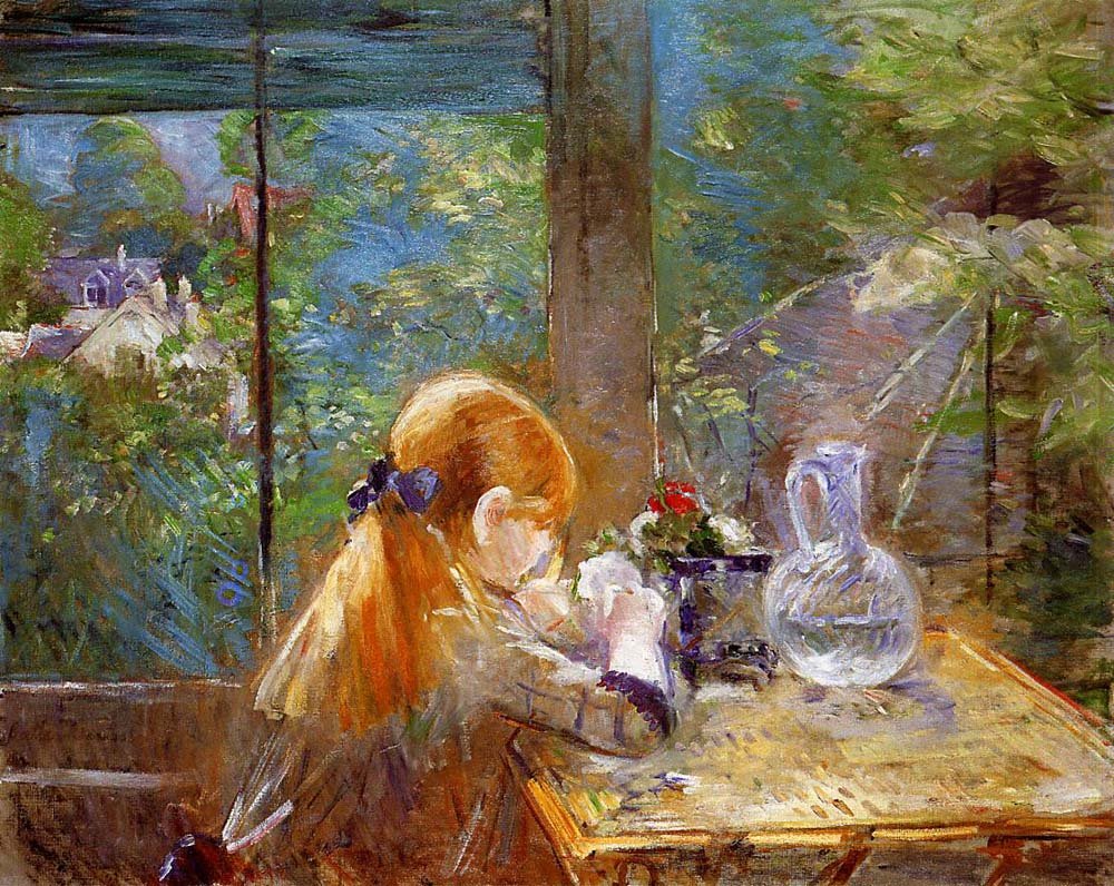 On the Veranda - 1884 - by Berthe Morisot, vintage art, modern poster print