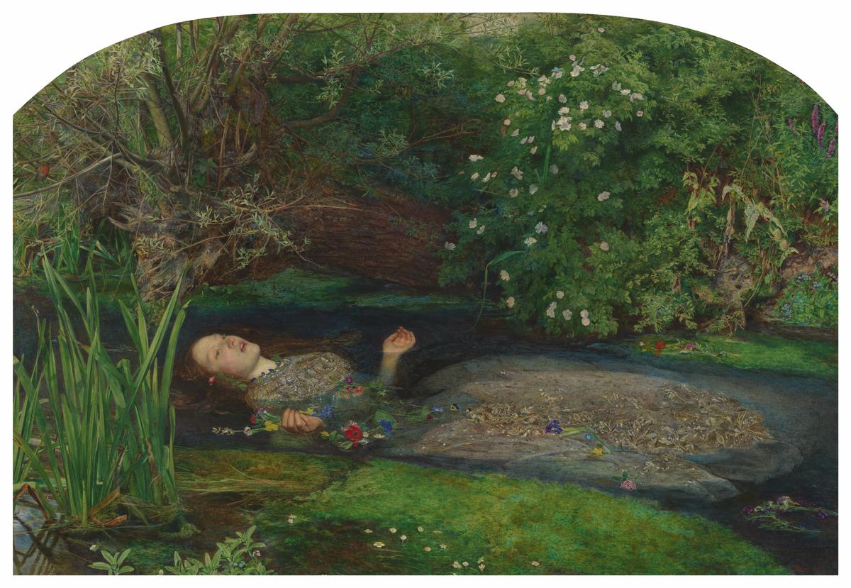 Ophelia by John Everett Millais, vintage art, modern poster print