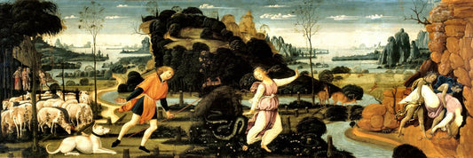 Orpheus, Eurydice and Aristaeus, vintage artwork by Jacopo del Sellaio, A3 (16x12") Poster Print
