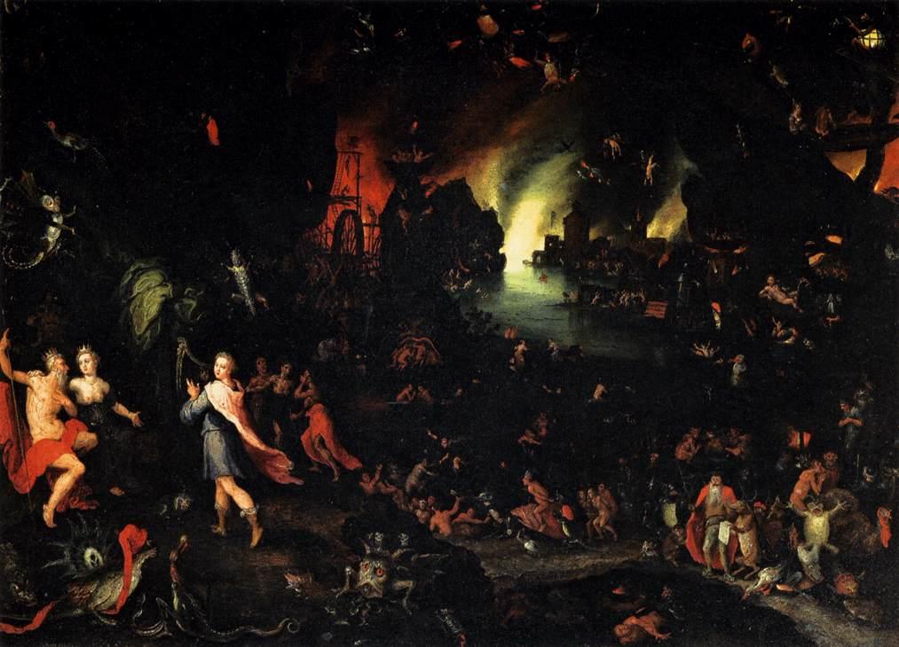 Orpheus in the Underworld by Jan Brueghel the Elder, vintage art, modern poster print