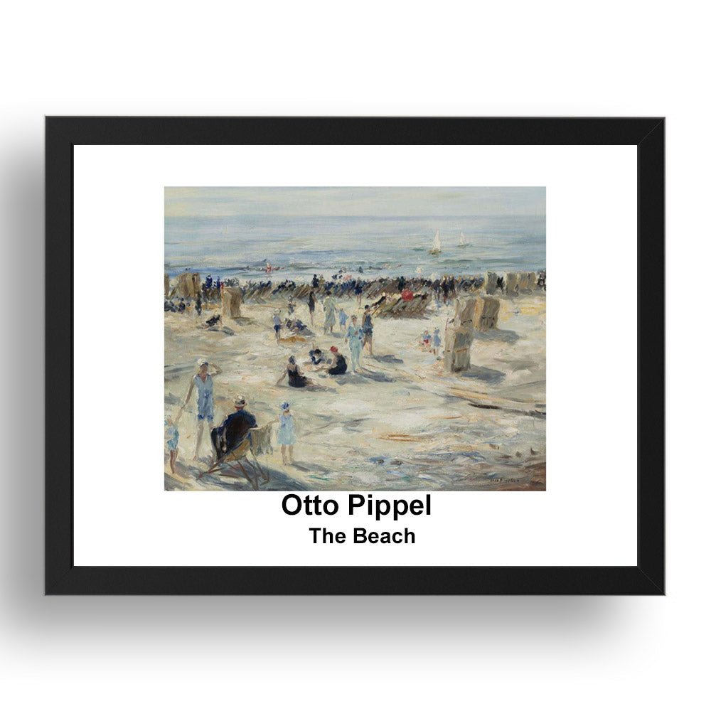 Otto Pippel: The Beach, vintage impressionist artwork, 17x13"(A3) Frame