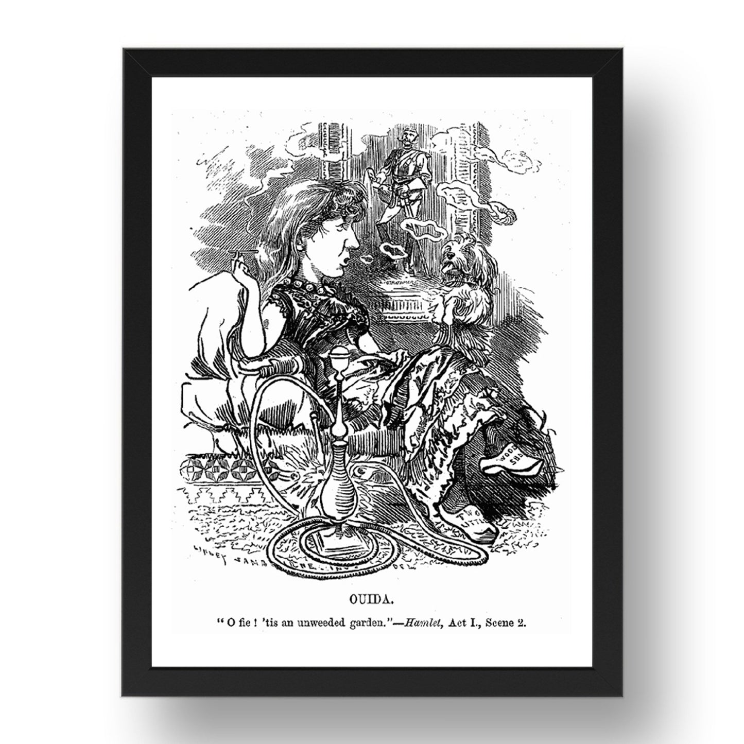 Ouida_cartoon %281%29, vintage historic poster in 17x13"(A3) Frame