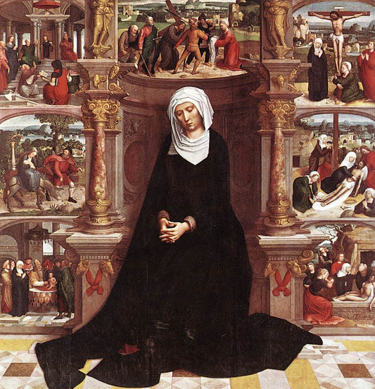 Our Lady of the Seven Sorrows, vintage artwork by Adriaen Isenbrandt, A3 (16x12") Poster Print