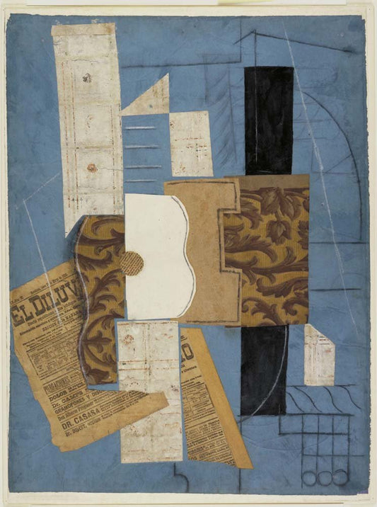 Pablo Picasso - Guitar, vintage art, A3 (16x12")  Poster Print 