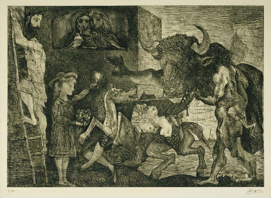 Pablo Picasso - La Minotauromachie, vintage art, A3 (16x12")  Poster Print 