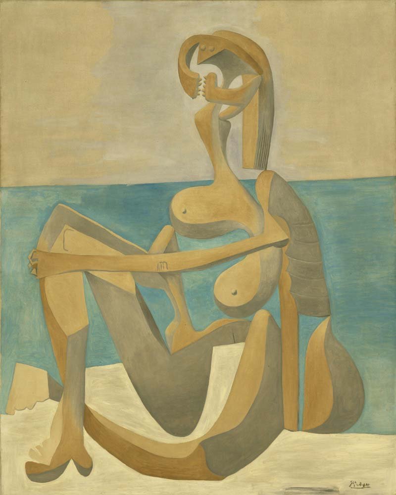 Pablo Picasso - Seated Bather, vintage art, modern poster print