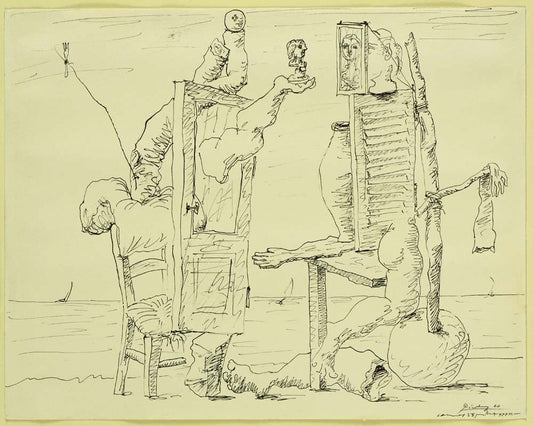 Pablo Picasso - Two Figures on a Beach, vintage art, modern poster print