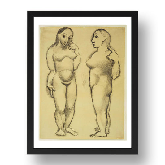 Pablo Picasso: Two Nudes, modernist artwork, A3 Size Reproduction Poster Print in 17x13" Black Frame