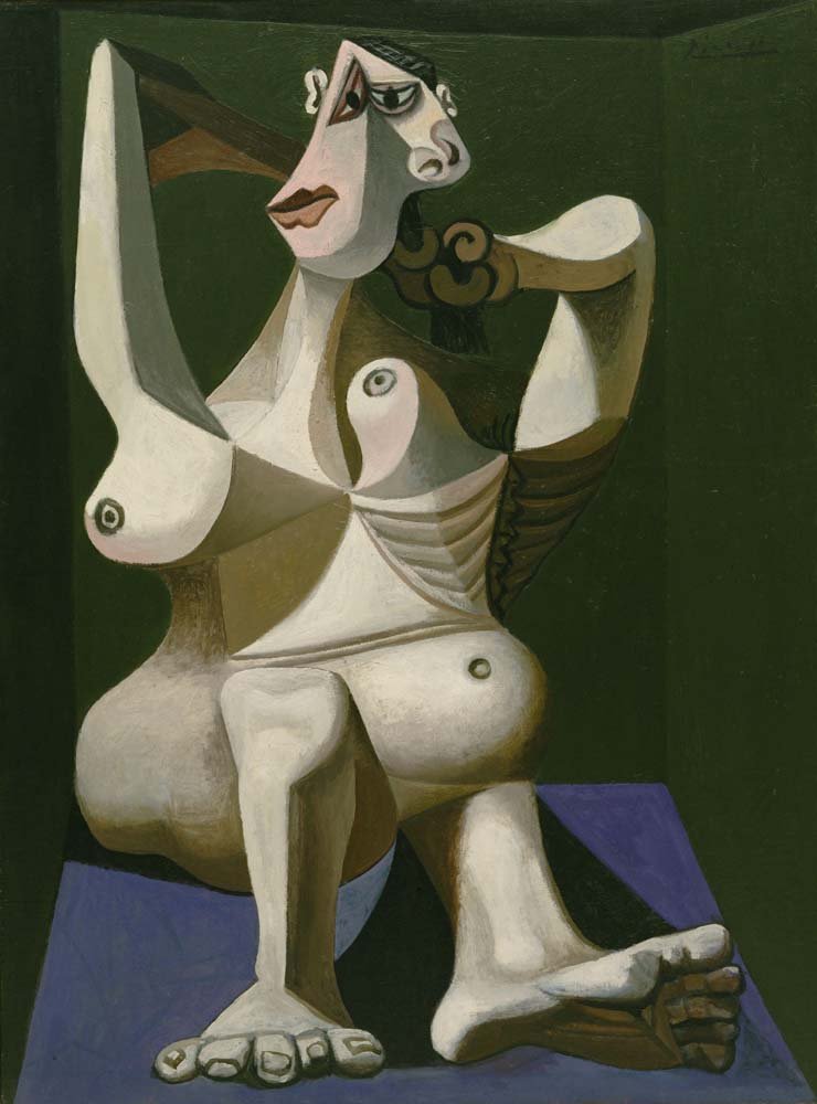 Pablo Picasso - Woman Dressing Her Hair, vintage art, modern poster print