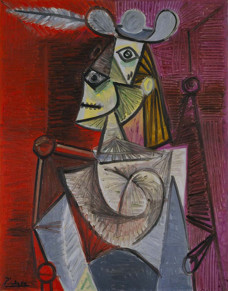 Pablo Picasso - Woman in an Armchair, vintage art, modern poster print