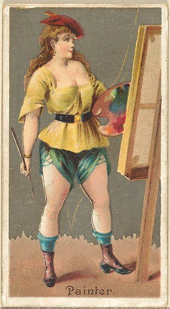 :Painter from the Occupations for Women series for Old Judge and Dogs Head Cigarettes 1887, vintage artwork, 16x12"(A3) Poster Print