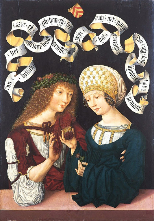 Pair of Lovers, vintage artwork by Master of the Housebook, A3 (16x12") Poster Print