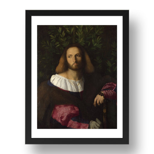 Palma Vecchio: Portrait of a Poet, Poster in 17x13"(A3) Frame