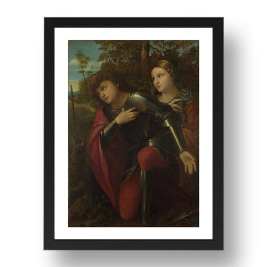 Palma Vecchio: Saint George and a Female Saint, Poster in 17x13"(A3) Frame