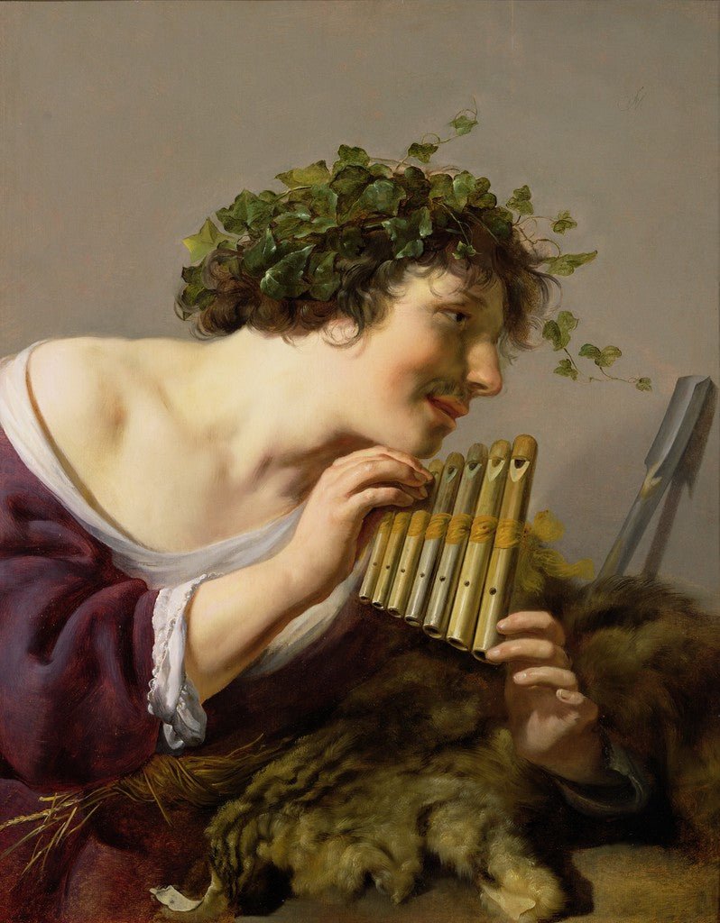 Pan Playing his Pipes, vintage artwork by Paulus Moreelse, A3 (16x12") Poster Print
